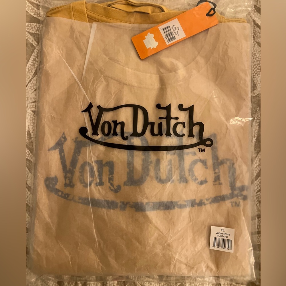 Von Dutch Men’s XL Mustard T-Shirt